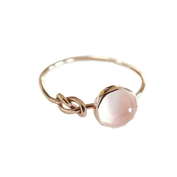 NEW Pink Natural Zircon Infinity Knot Ring - Picture 3 of 6